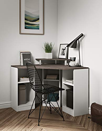 Guarda altre immagini di Temahome Corner Alfieri A4 Scrivania Angolare, Legno, Bianco/Grigio (White & Concrete), 81.8 x 94 x 94 cm Temahome Corner Alfieri A4 Scrivania Angolare, Legno, Bianco/Grigio (White & Concrete), 81.8 x 94 x 94 cm